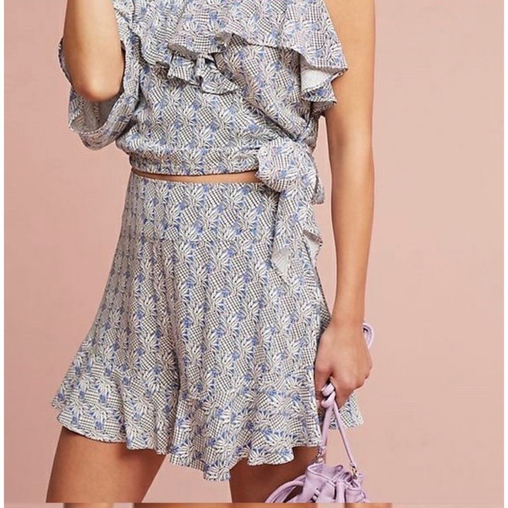 ANTHROPOLOGIE Maeve Pineapple Ruffle Shorts - Picture 3 of 6
